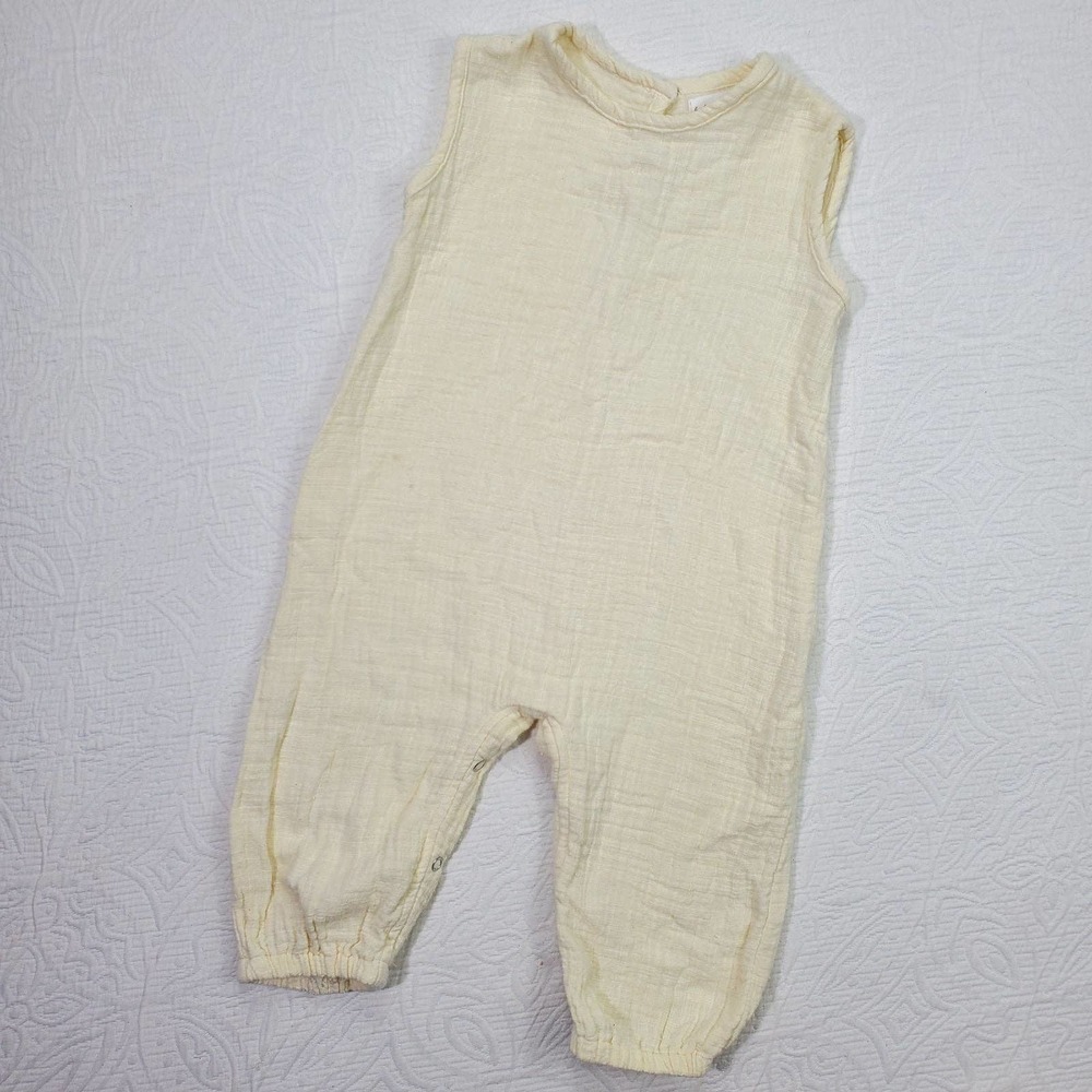 Fin & Vince Romper Kids Sz 12-24m cream muslin Beige Comfort